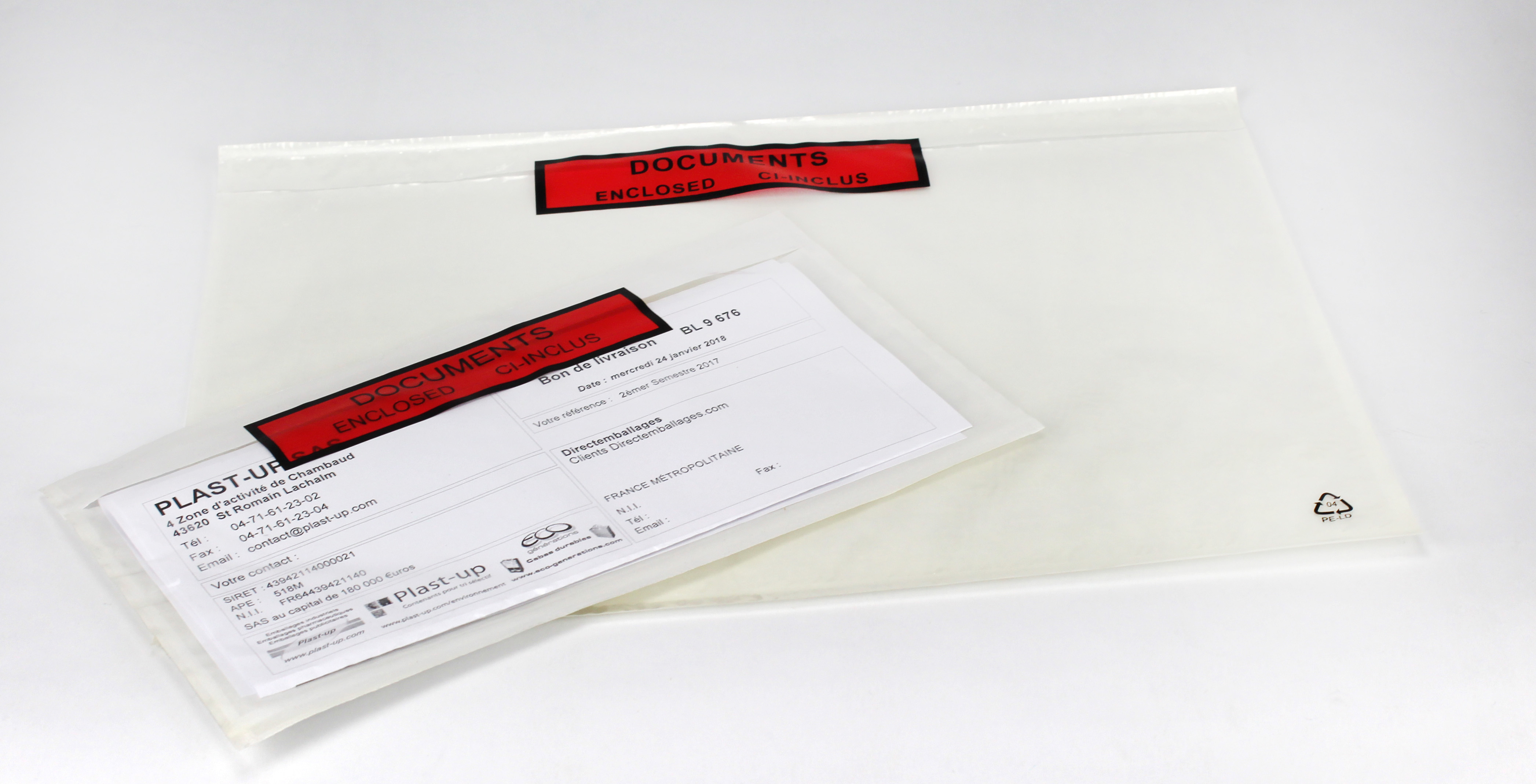 Direct Emballages - , Pochette adhésive porte document avec